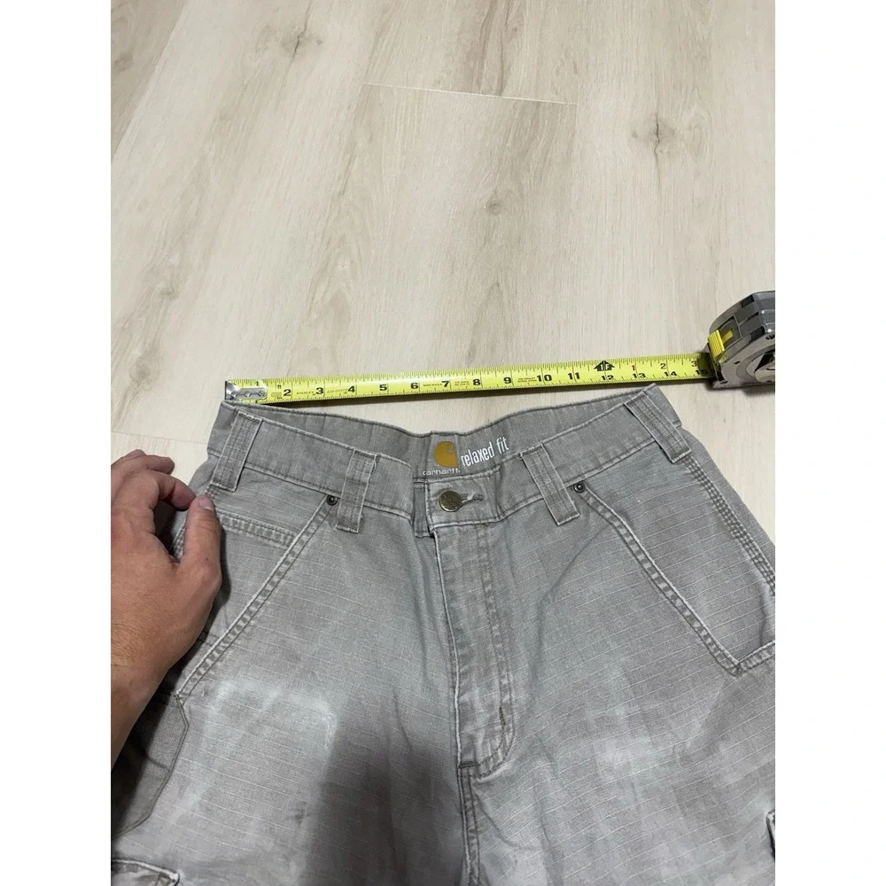 Carhartt Men's Cargo Double Knee Pants 31x32 B342-DES Light Grey Cargo Ripstop